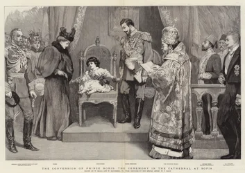 Die Bekehrung von Prinz Boris, die Zeremonie in der Kathedrale von Sofia